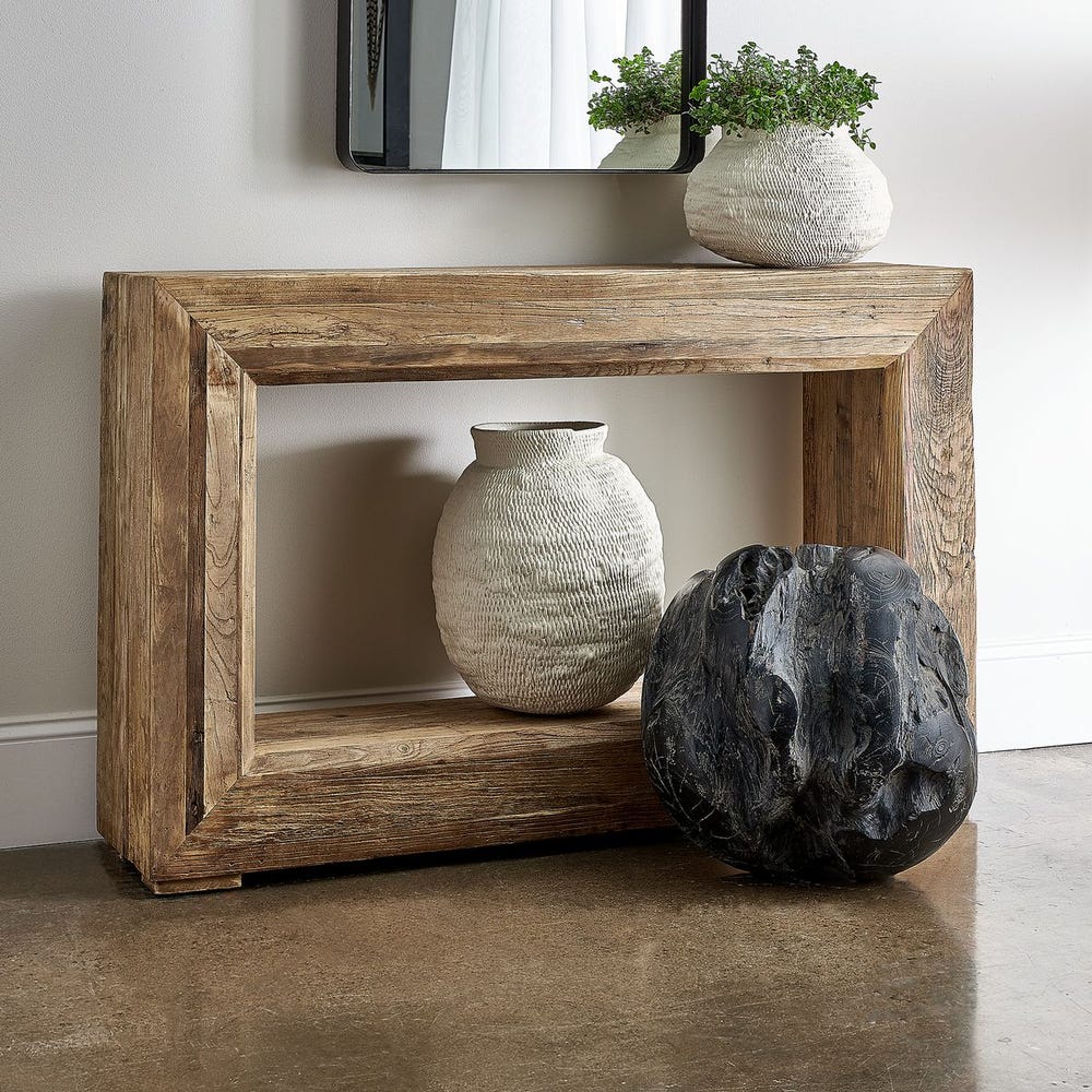 Bramwell Sculptural Reclaimed Elm Console Table