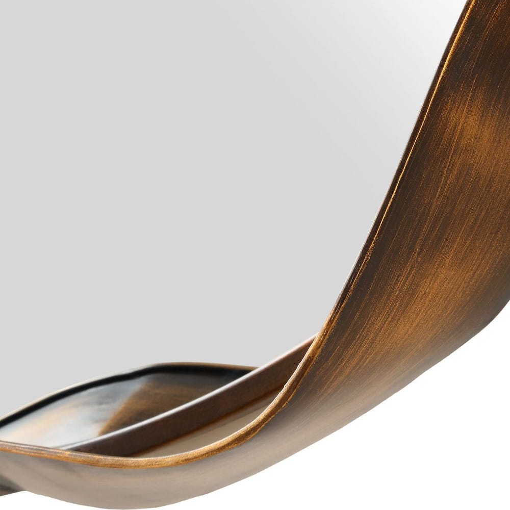 Marielle Sculptural Bronze Round Wall Mirror