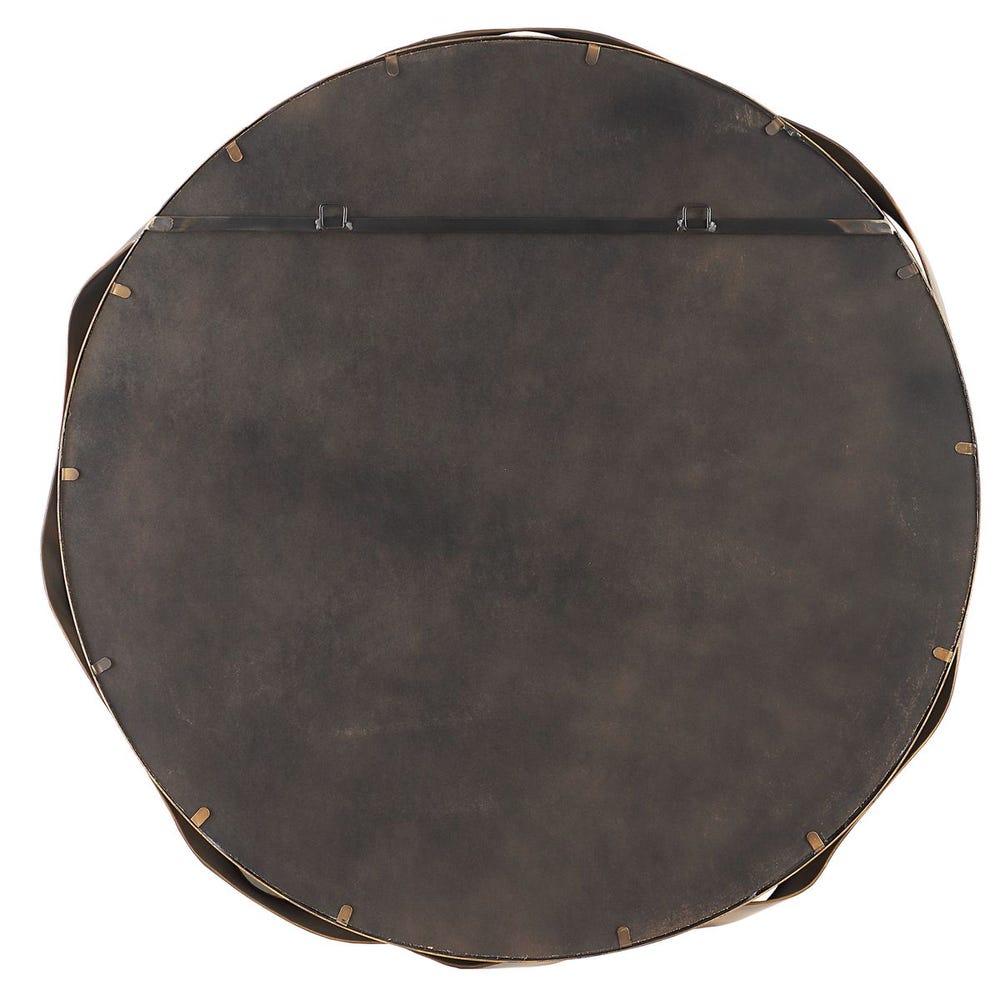 Marielle Sculptural Bronze Round Wall Mirror