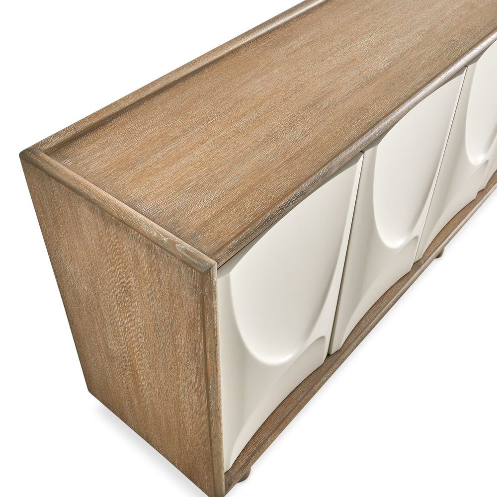Sorella Sculptural White Oak 5-Door Cabinet