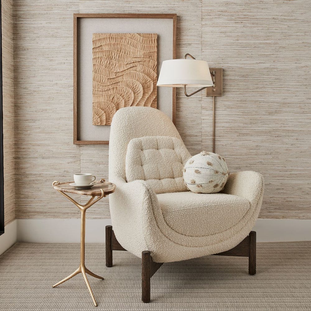 Elowen Curved Bouclé Accent Chair