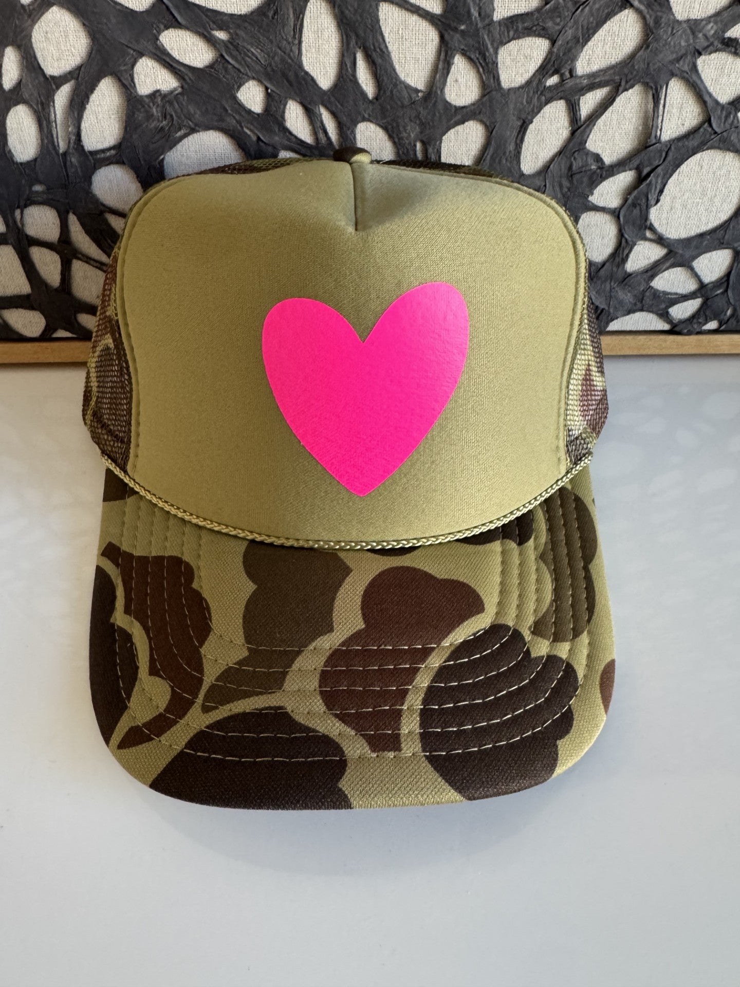 Artsy Heart - Camo Split Front Hat