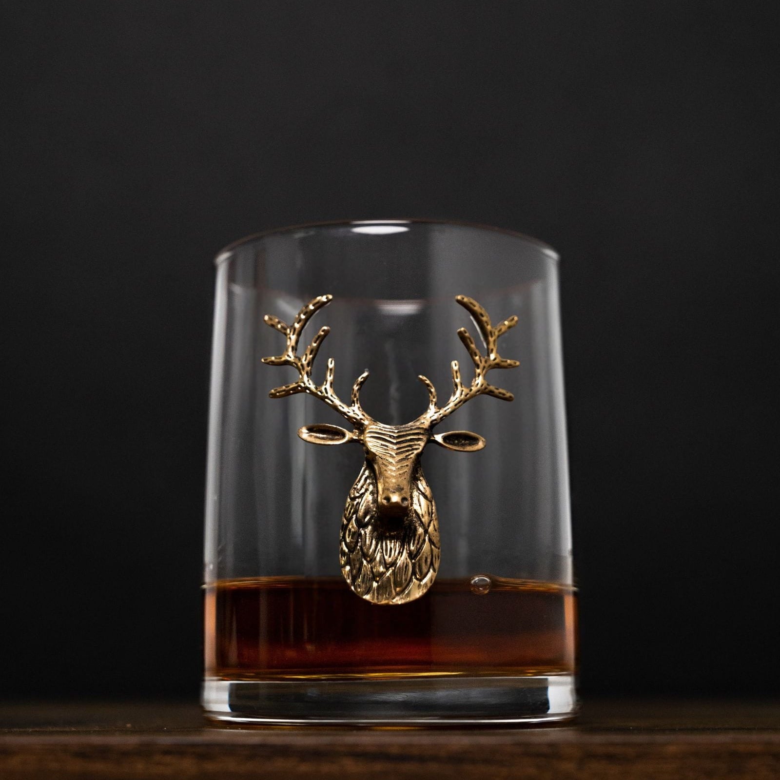 Gold Stag Deer Whiskey Glasses
