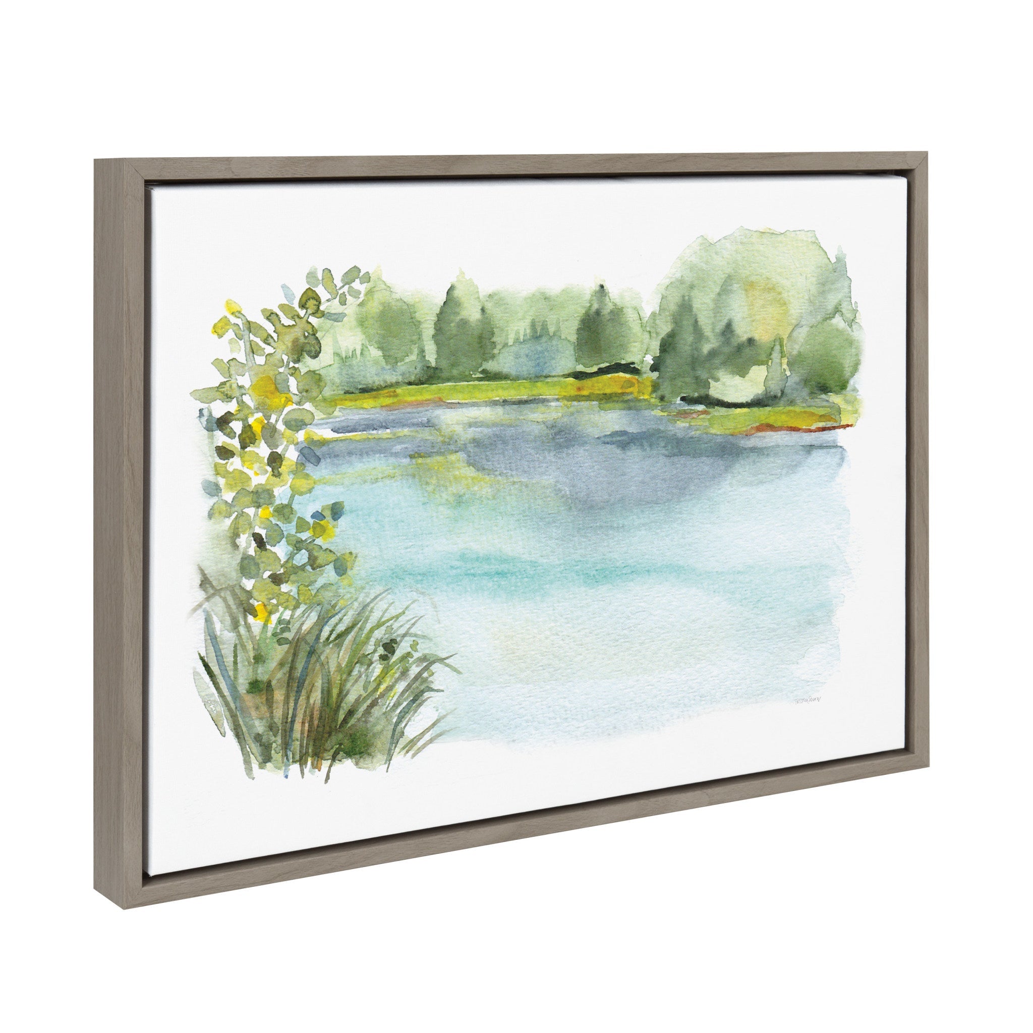 Sylvie Pond Landscape Framed Canvas by Patricia Shaw