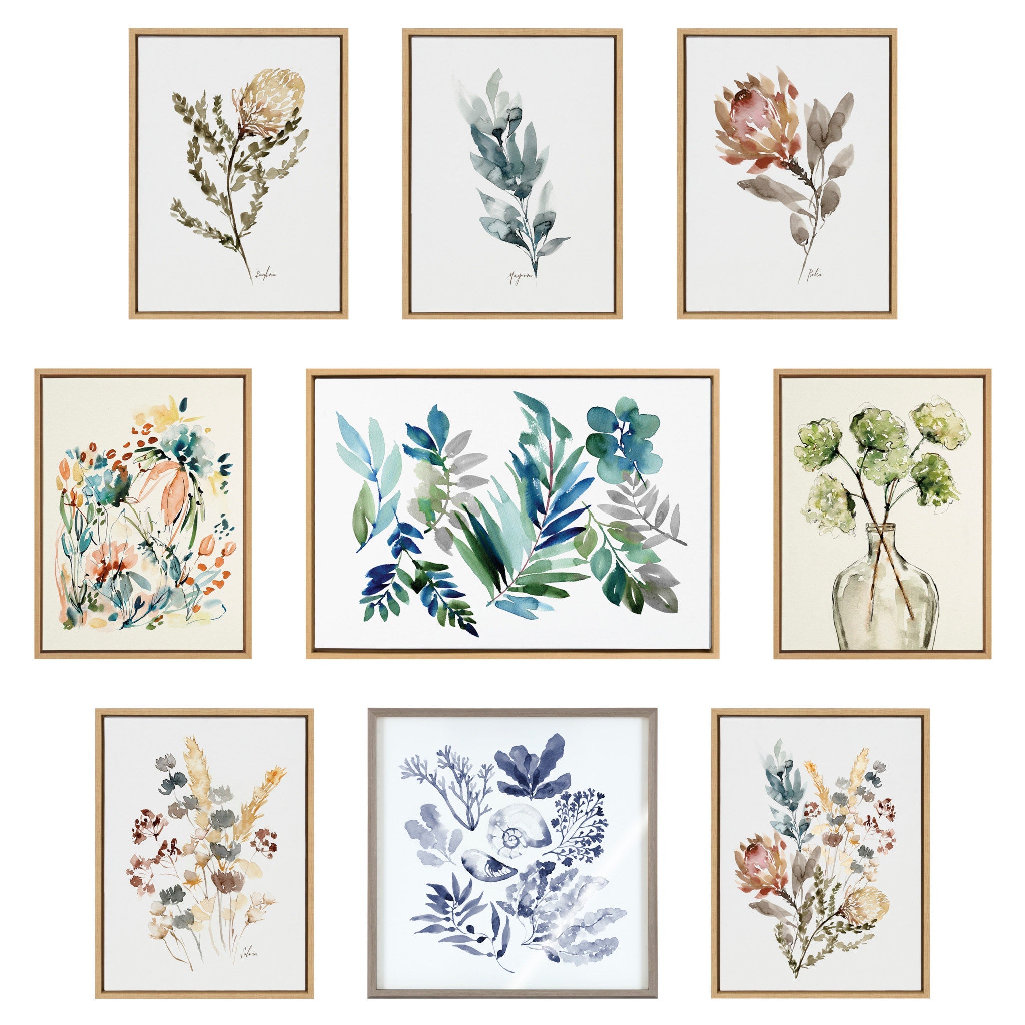 Sylvie Botanical Soft Yellow Framed Canvas by Sara Berrenson