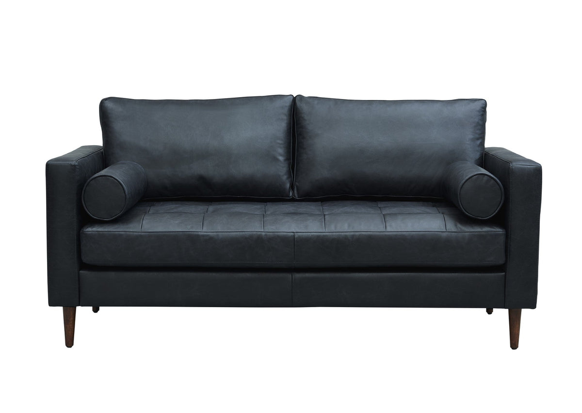 Alamo Top Grain Leather Love Seat - Slate