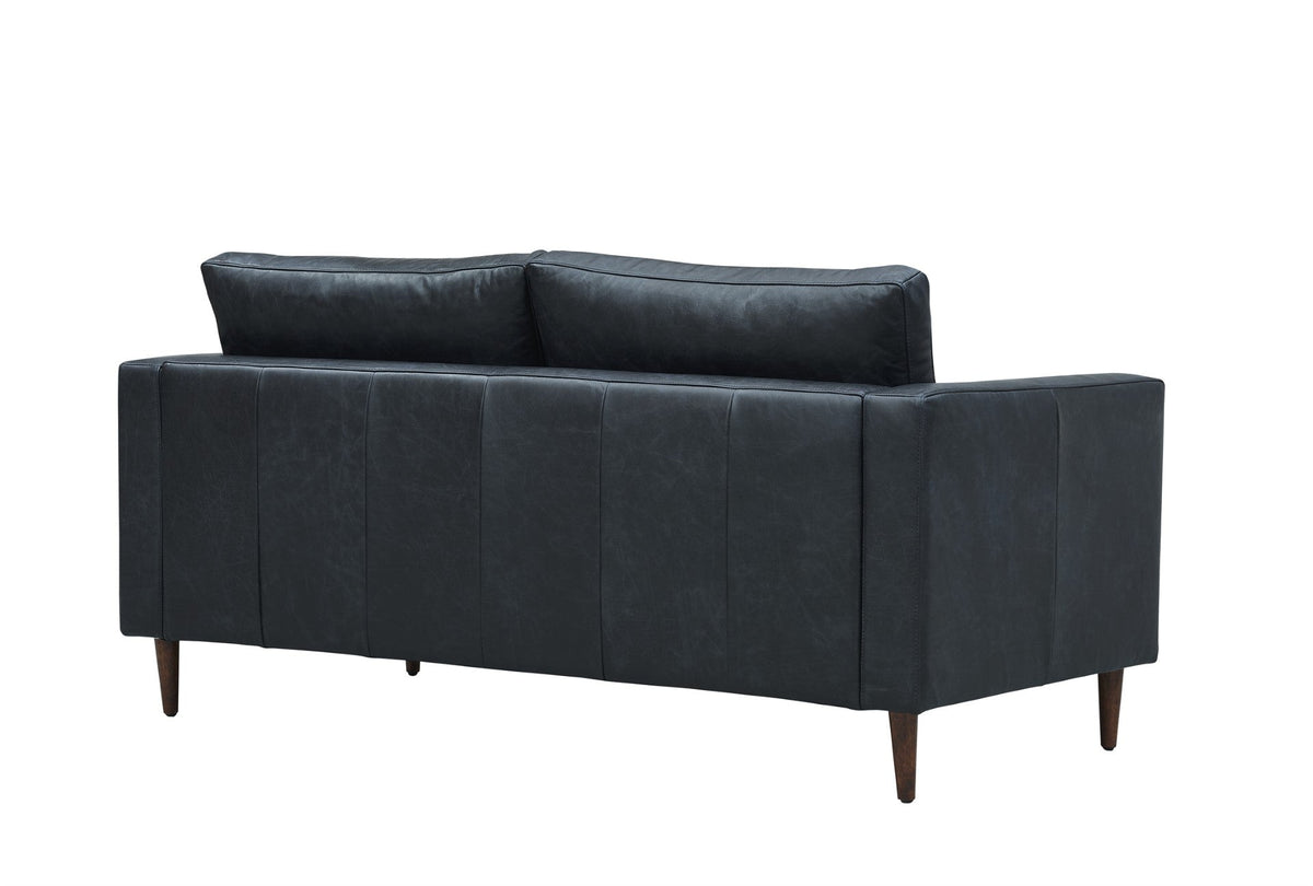 Alamo Top Grain Leather Love Seat - Slate