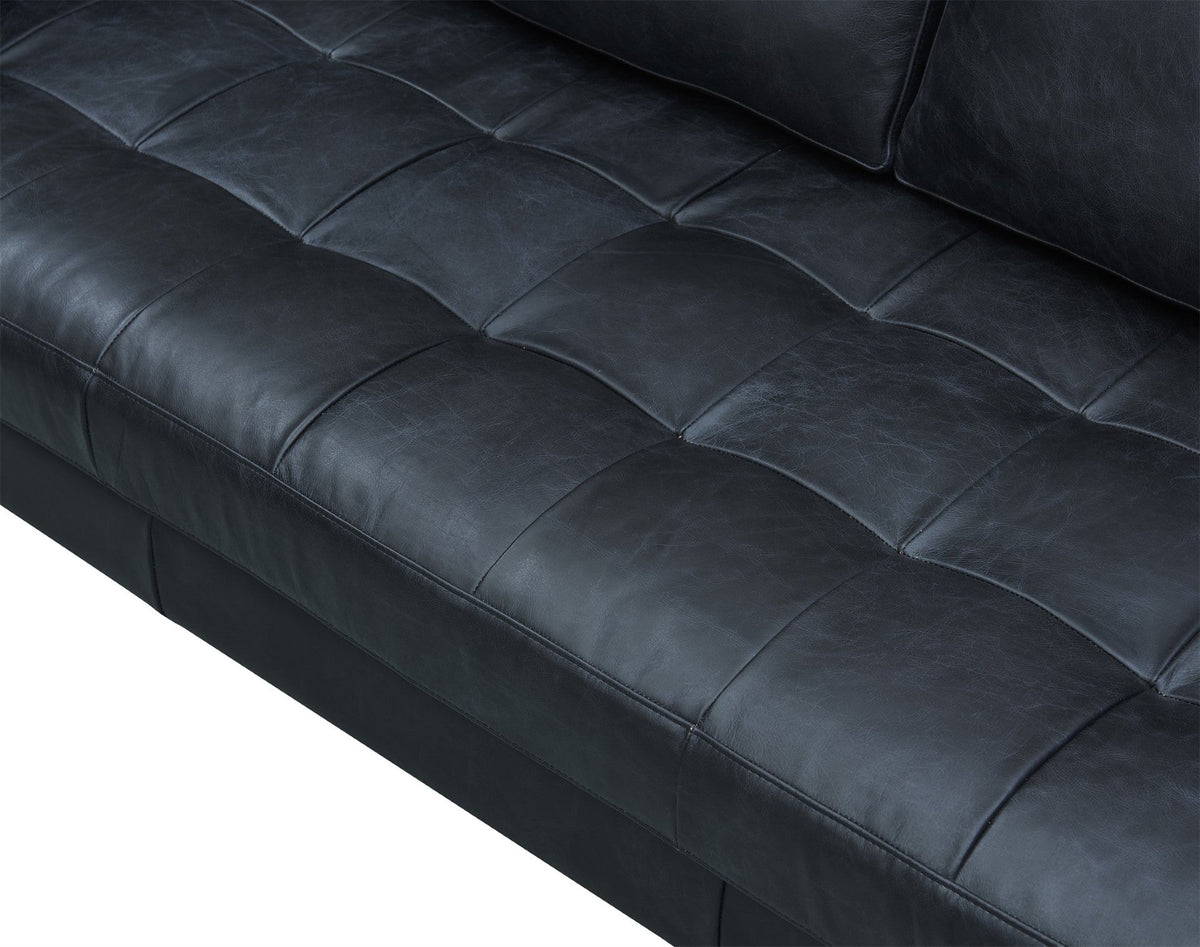 Alamo Top Grain Leather Love Seat - Slate