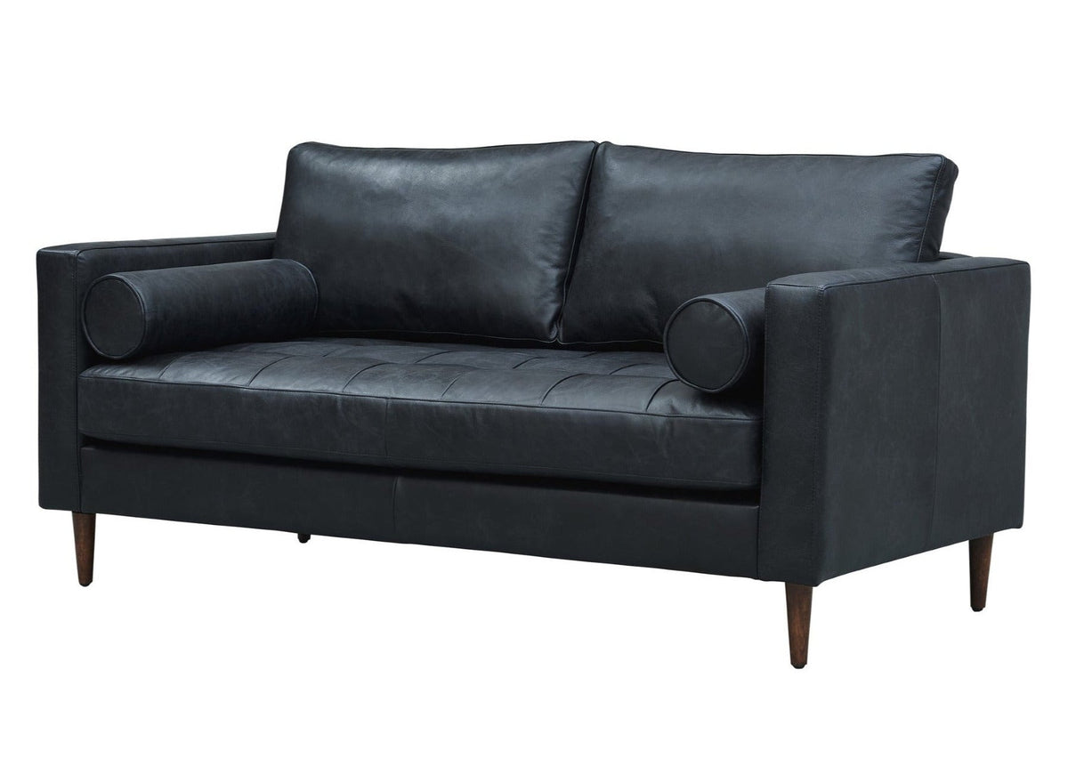 Alamo Top Grain Leather Love Seat - Slate