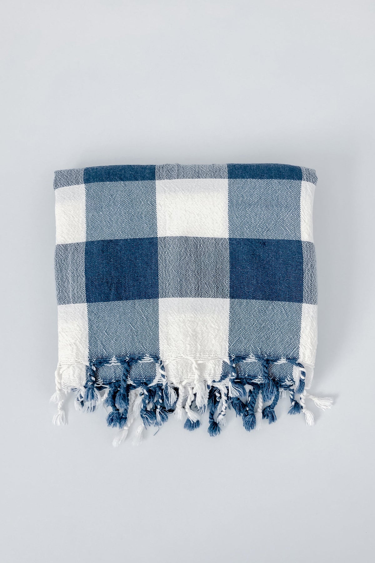 Ivory Navy Gingham  Towel
