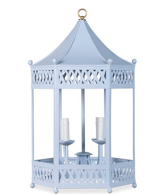 Pale Blue Pagoda Lantern Chandelier