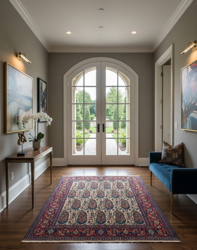Timeless Beauty, Woven by Hand. Antique Persian Senna Rug, size 3' 6" x 4' 4" (F)