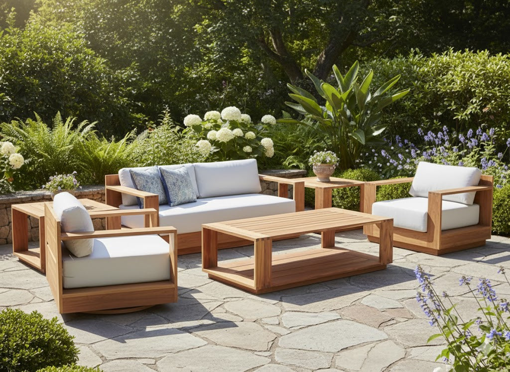 Imperial Grove Outdoor Solid Teak Wood Sofa Set