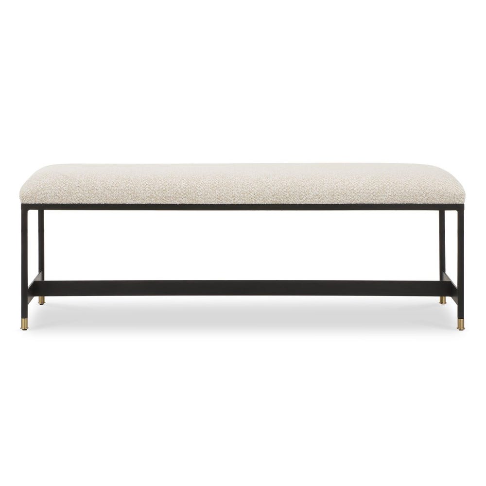 The Ellison Wool-Textured Upholstered Bench