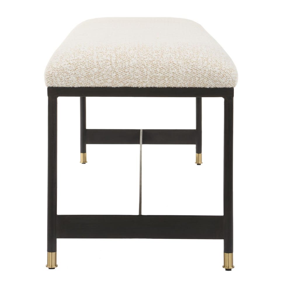 The Ellison Wool-Textured Upholstered Bench