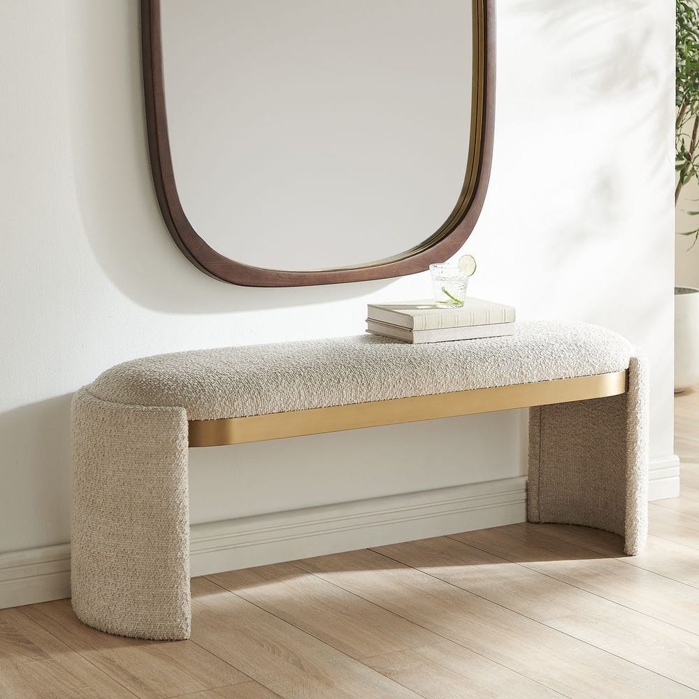 Beline Bone Bouclé Bench