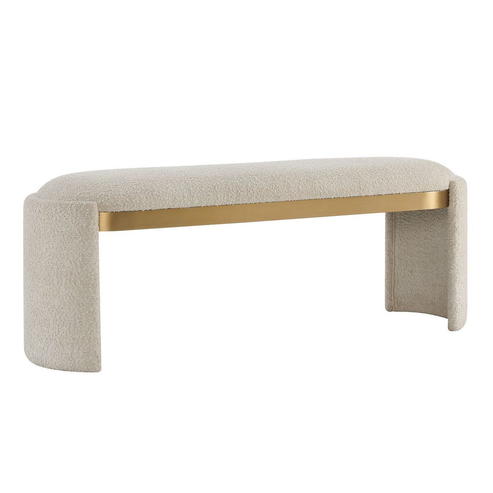Beline Bone Bouclé Bench