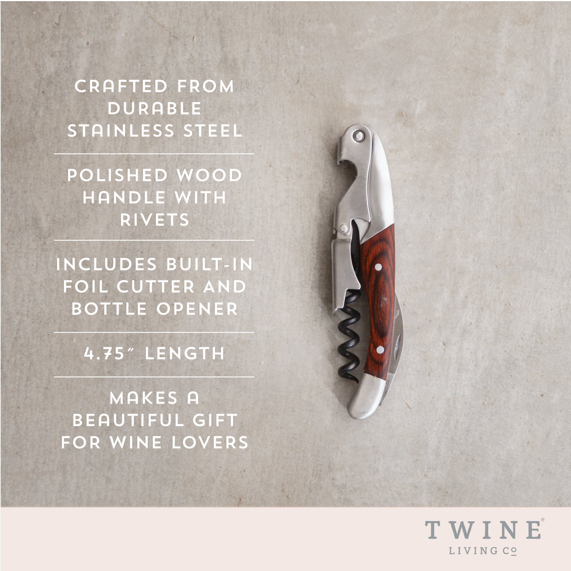 Wooden Double Hinged Corkscrew