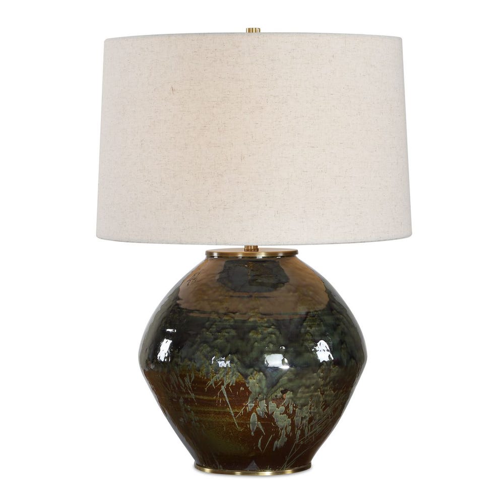 Vesper Blue & Moss Glazed Ceramic Table Lamp