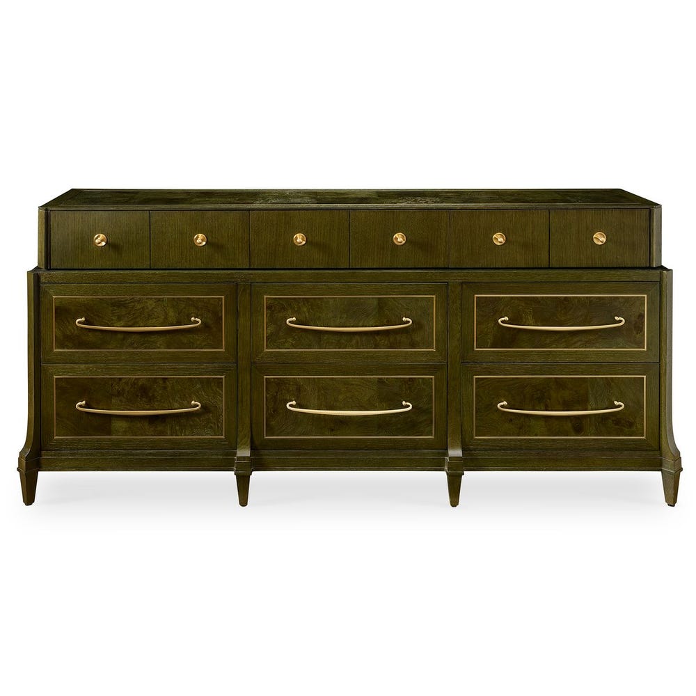 Virelle Olive Burl 9-Drawer Dresser