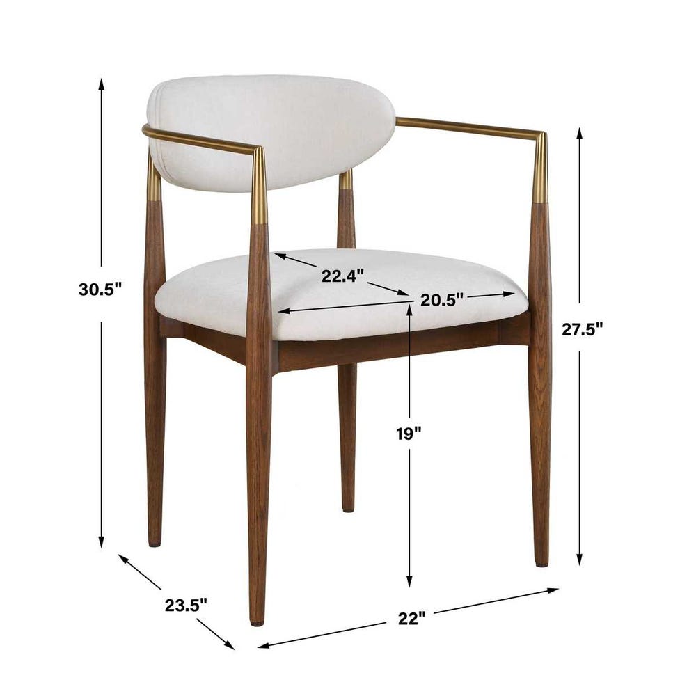 Rowan Walnut Velvet Dining Arm Chair