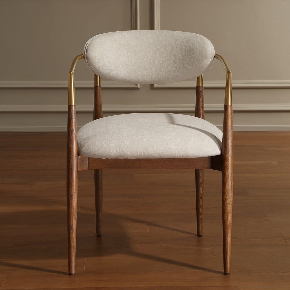 Rowan Walnut Velvet Dining Arm Chair