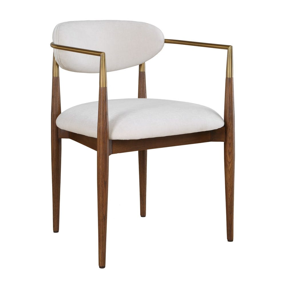 Rowan Walnut Velvet Dining Arm Chair