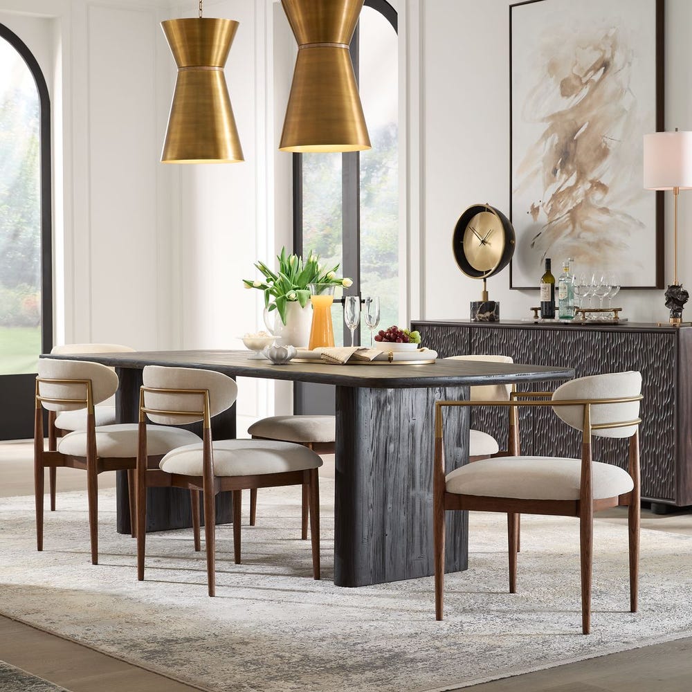 Rowan Walnut Velvet Dining Arm Chair