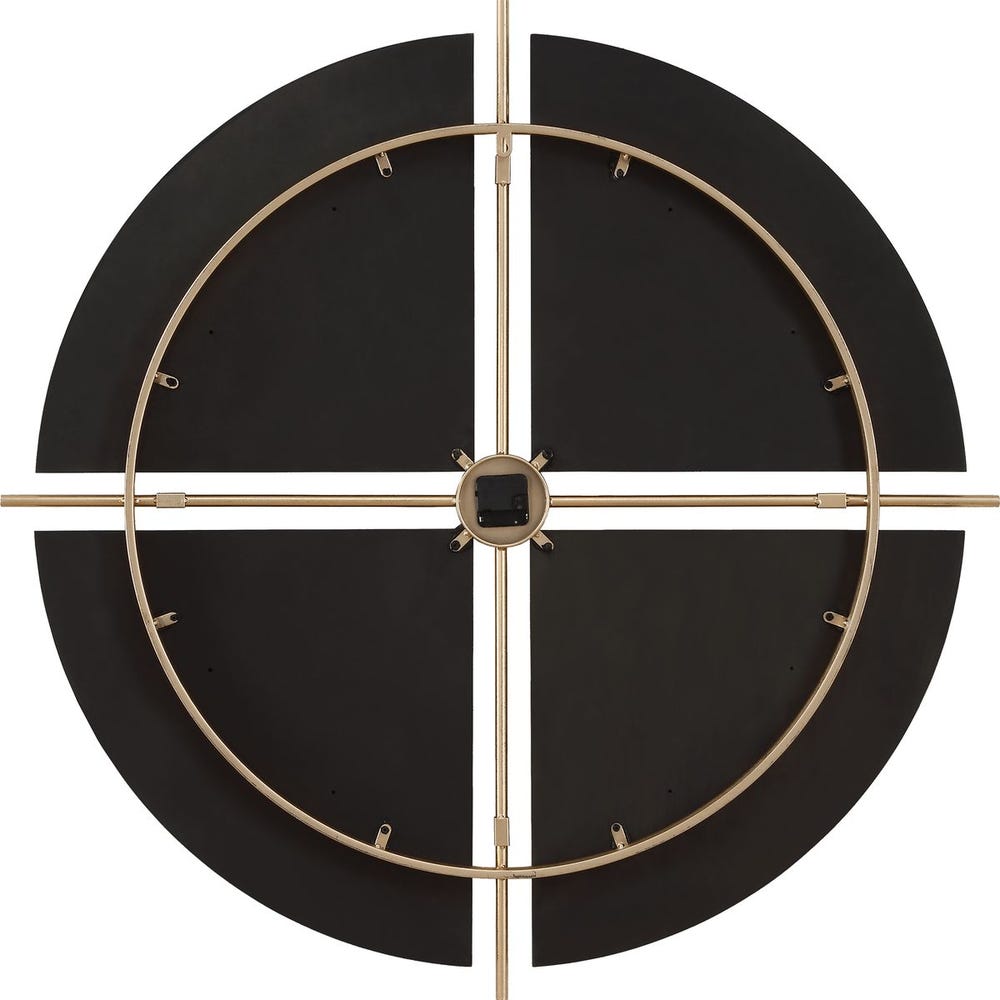 Walnut and Gold Oversized Wall Clock