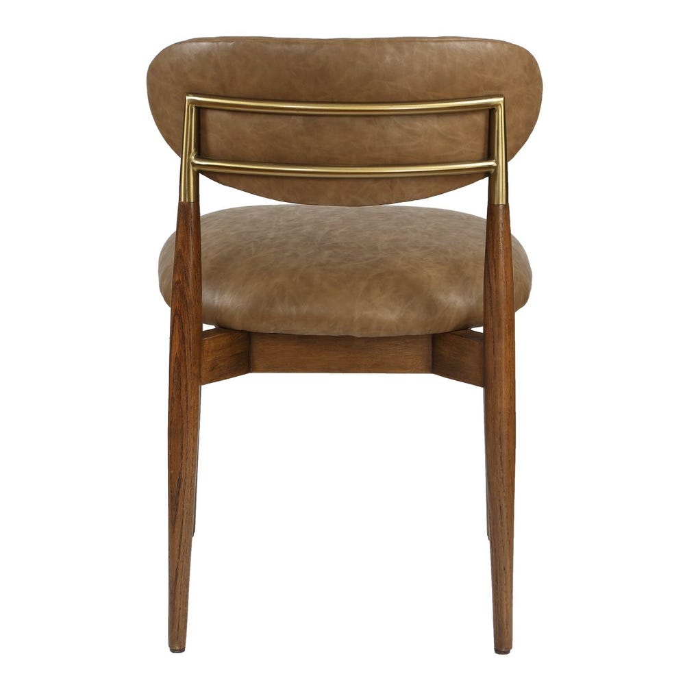 Waverly Camel Upholstered & Walnut Armless Dining Chair (Set of 2)