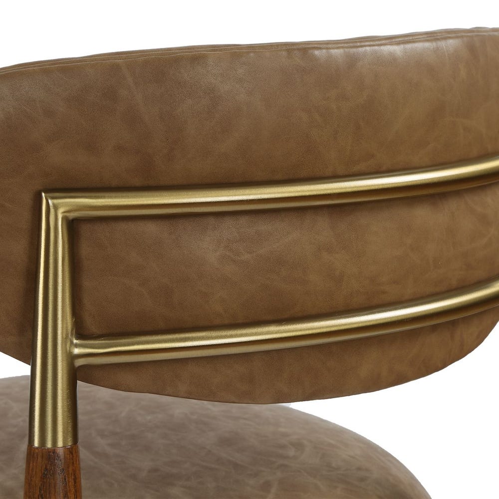 Waverly Camel Upholstered & Walnut Armless Dining Chair (Set of 2)