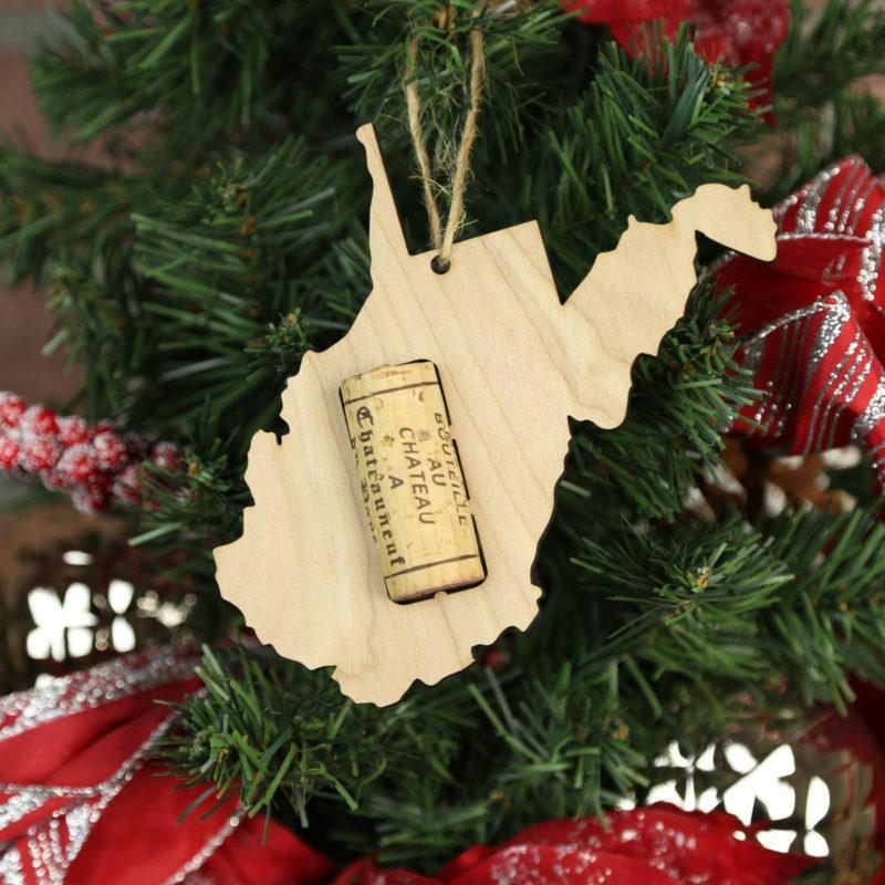 West Virginia Wine Cork Holder Ornaments