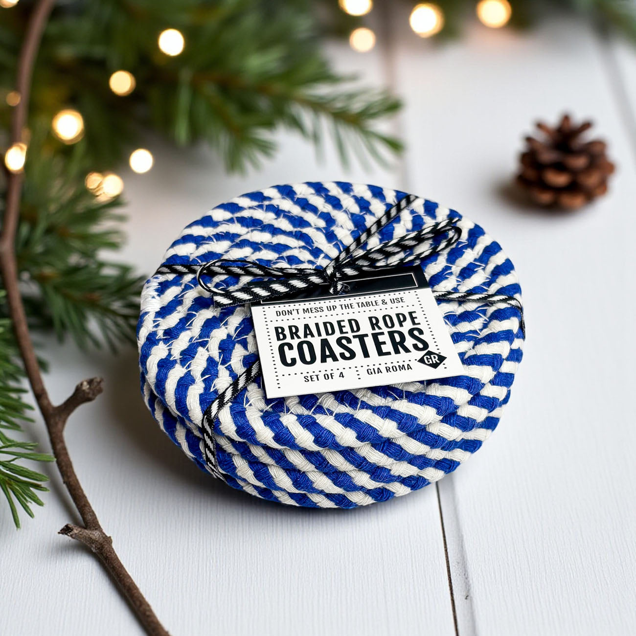 Blue Braided 4pk