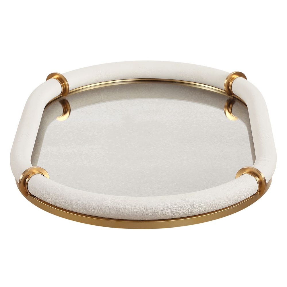 Cyprus Shagreen Mirror Oval Tray