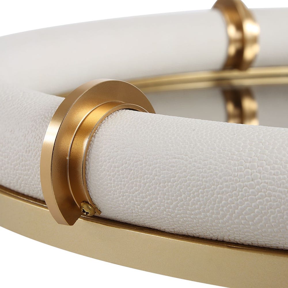 Cyprus Shagreen Mirror Oval Tray