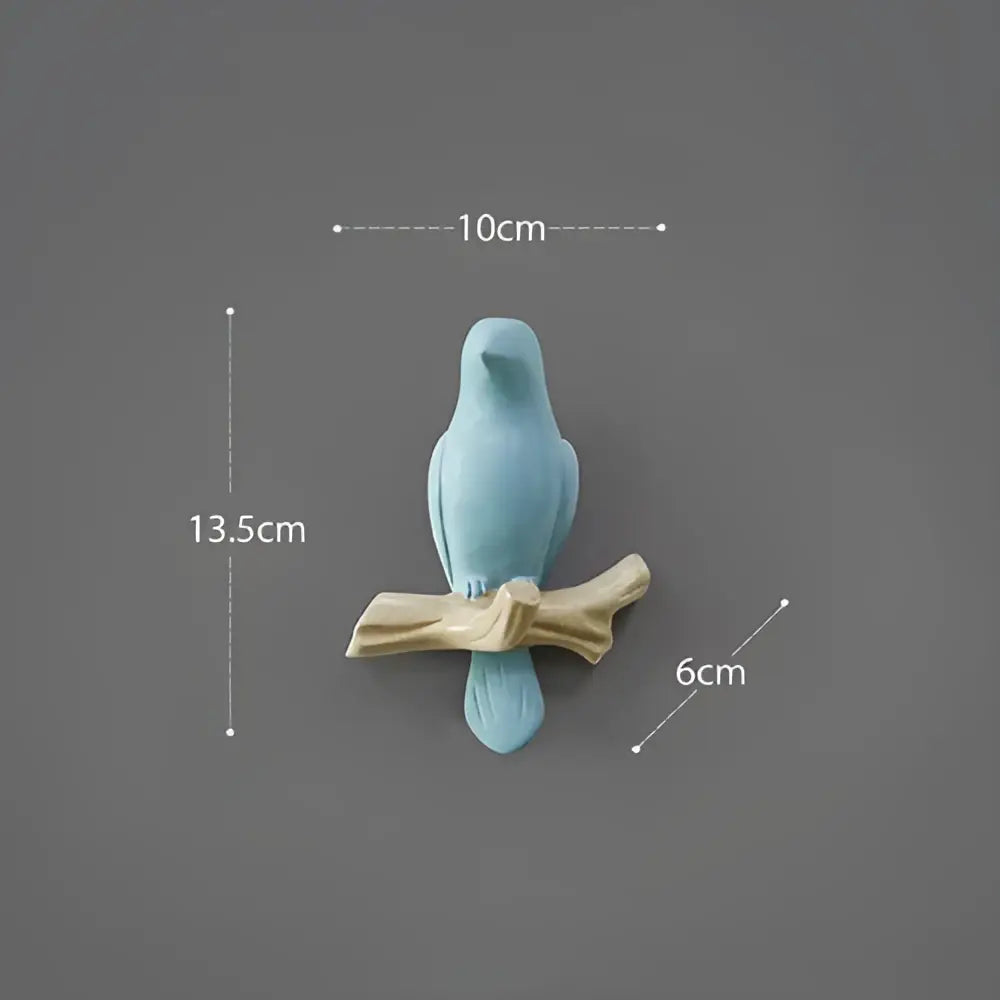White decorbites bird resin hanger kitchen hook on wood branch