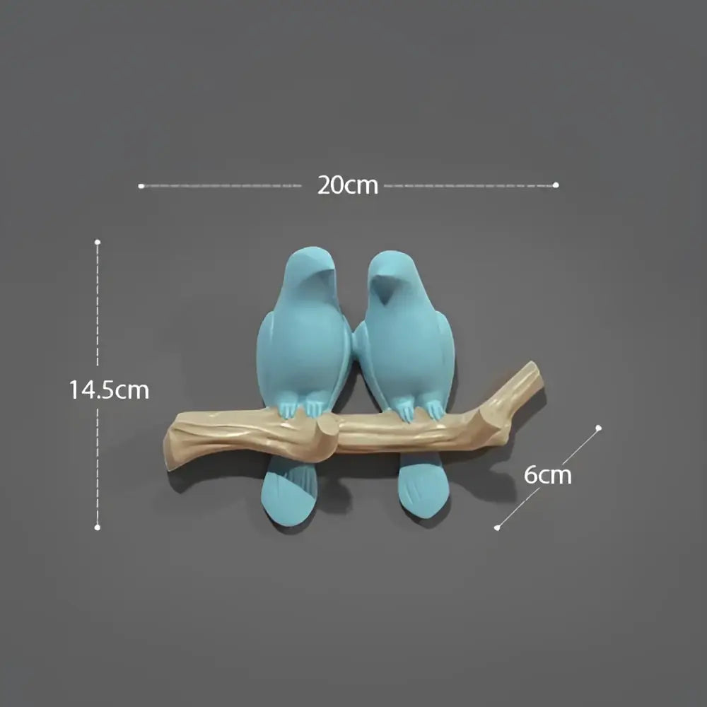 White decorbites bird resin hanger kitchen hook on wood branch