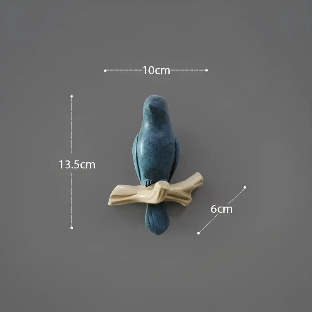 White decorbites bird resin hanger kitchen hook on wood branch