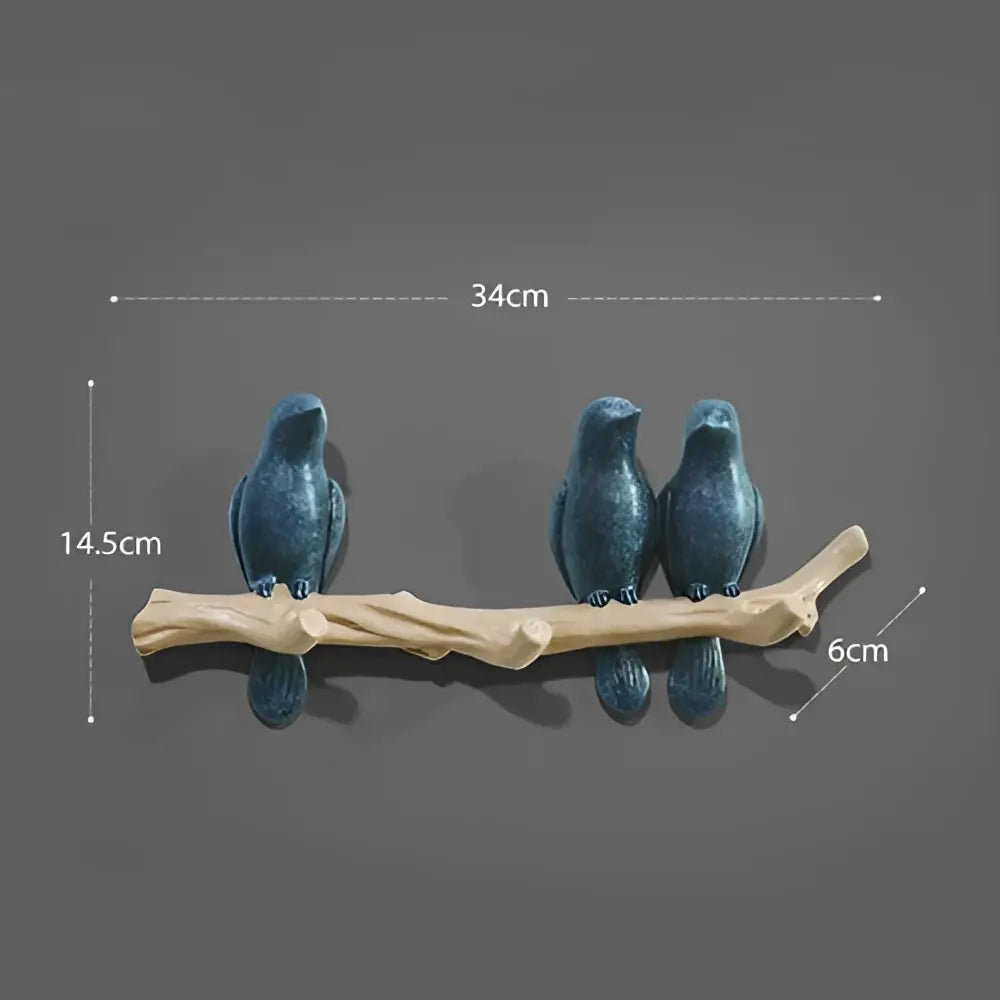 White decorbites bird resin hanger kitchen hook on wood branch