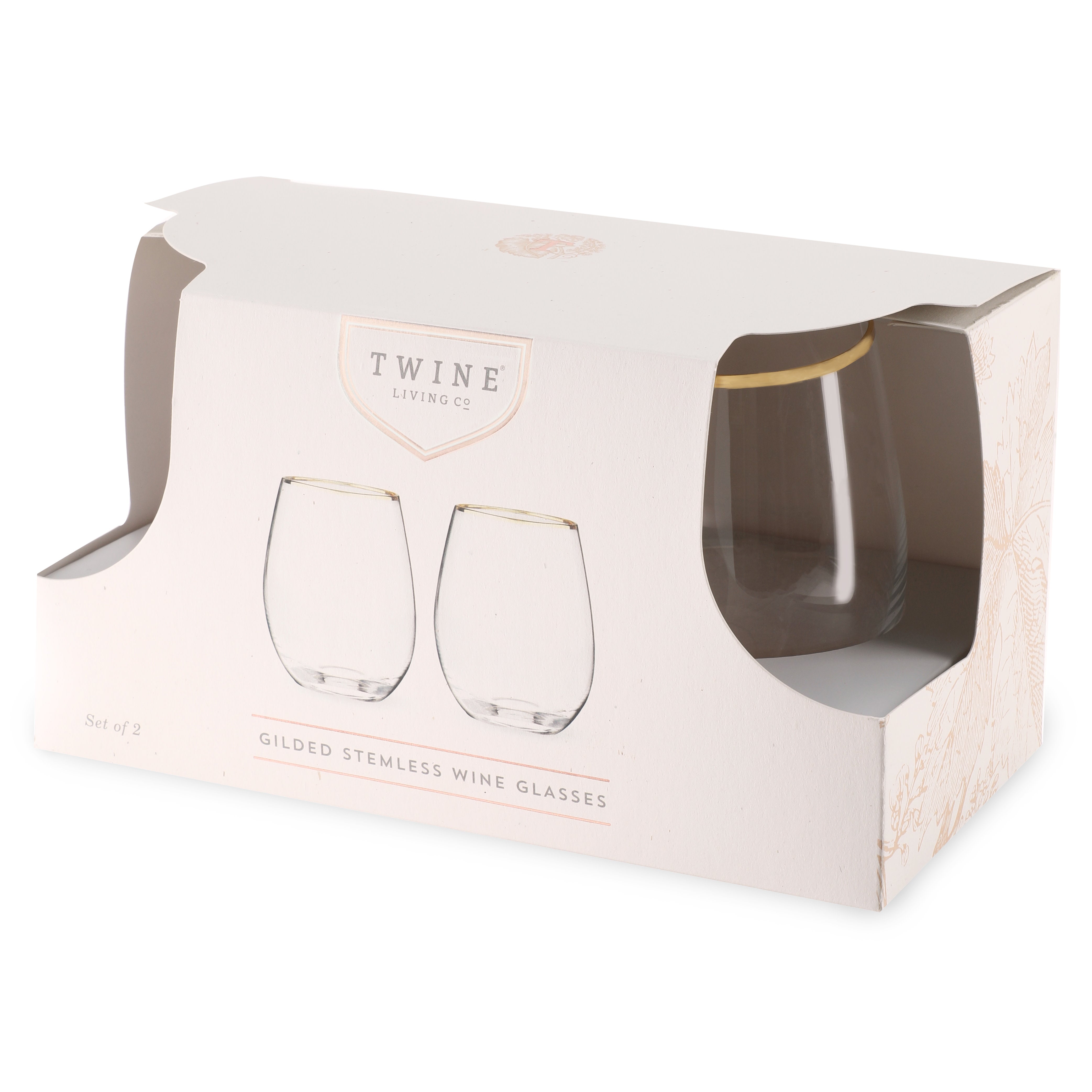 Gilded Stemless Wine Glasses