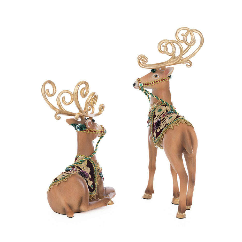 Winter Balsam and Berry Deer Assortment of 2 | Christmas Decor | Katherine's Collection