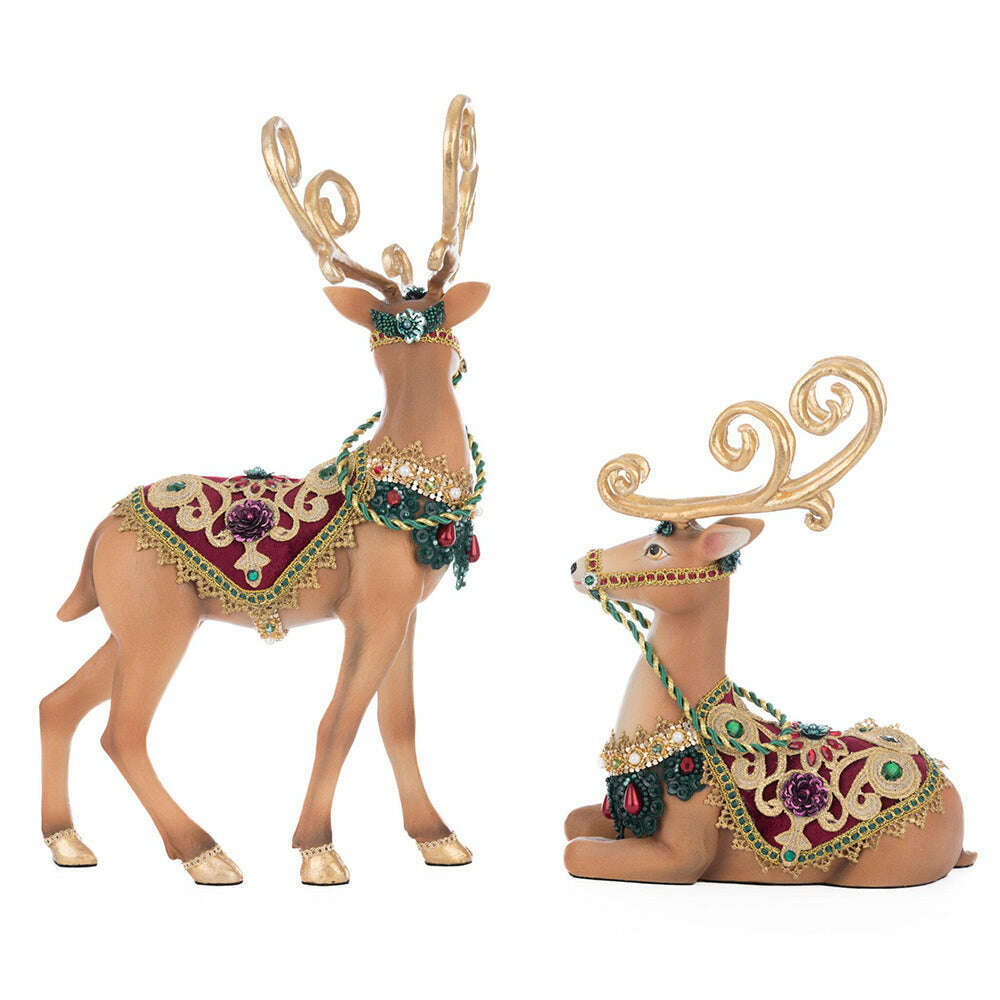 Winter Balsam and Berry Deer Assortment of 2 | Christmas Decor | Katherine's Collection