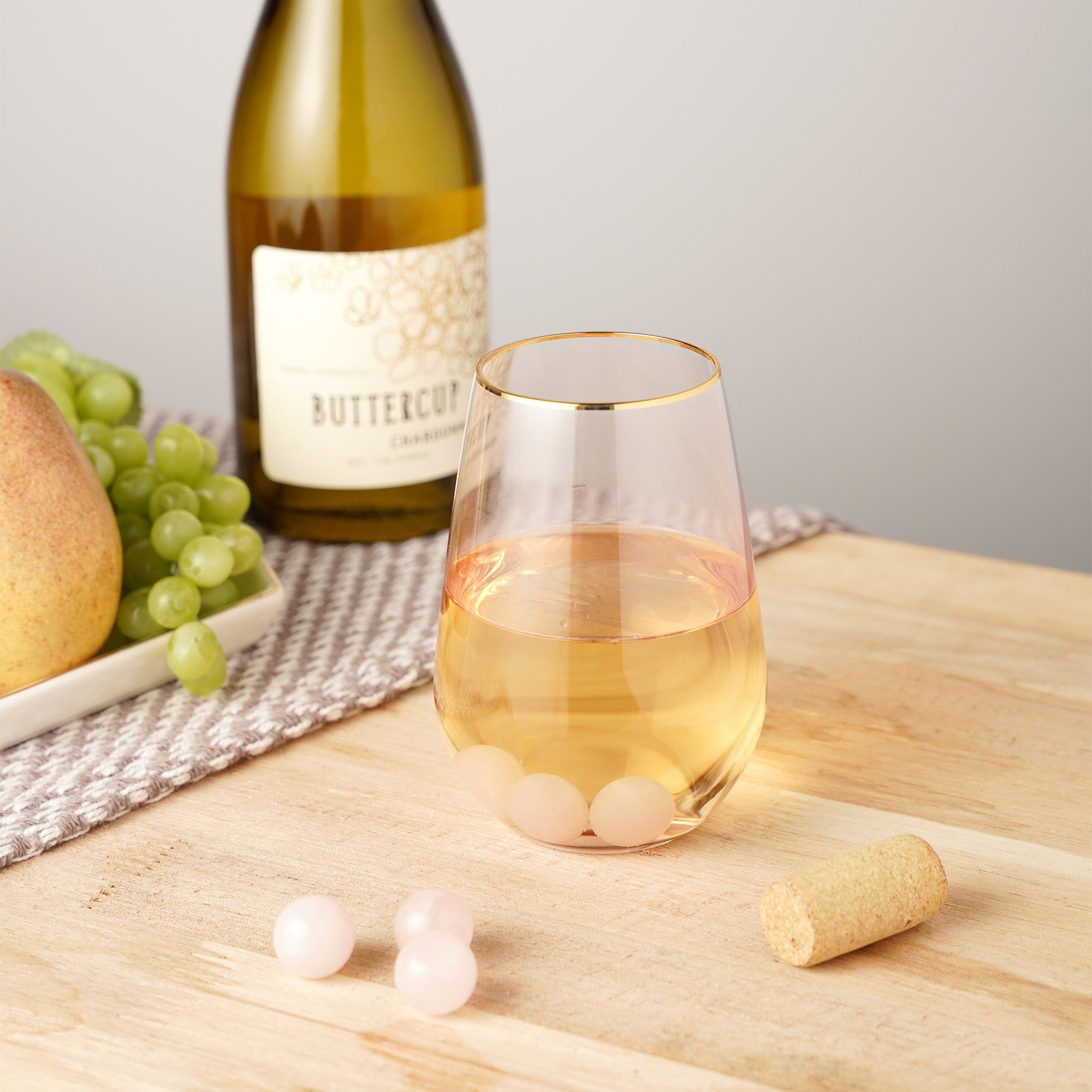 Rose Quartz Wine Gems Set of 6