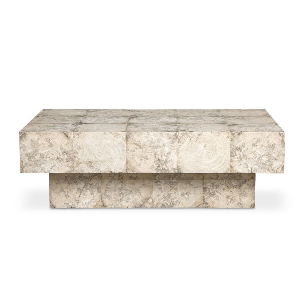 Bleached Tamarind Plinth Coffee Table