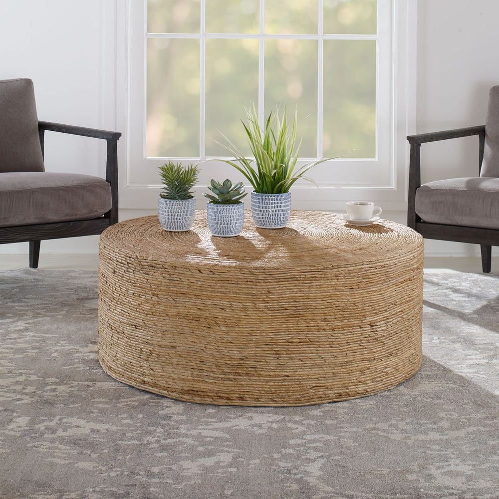 The Solana Woven Round Coffee Table
