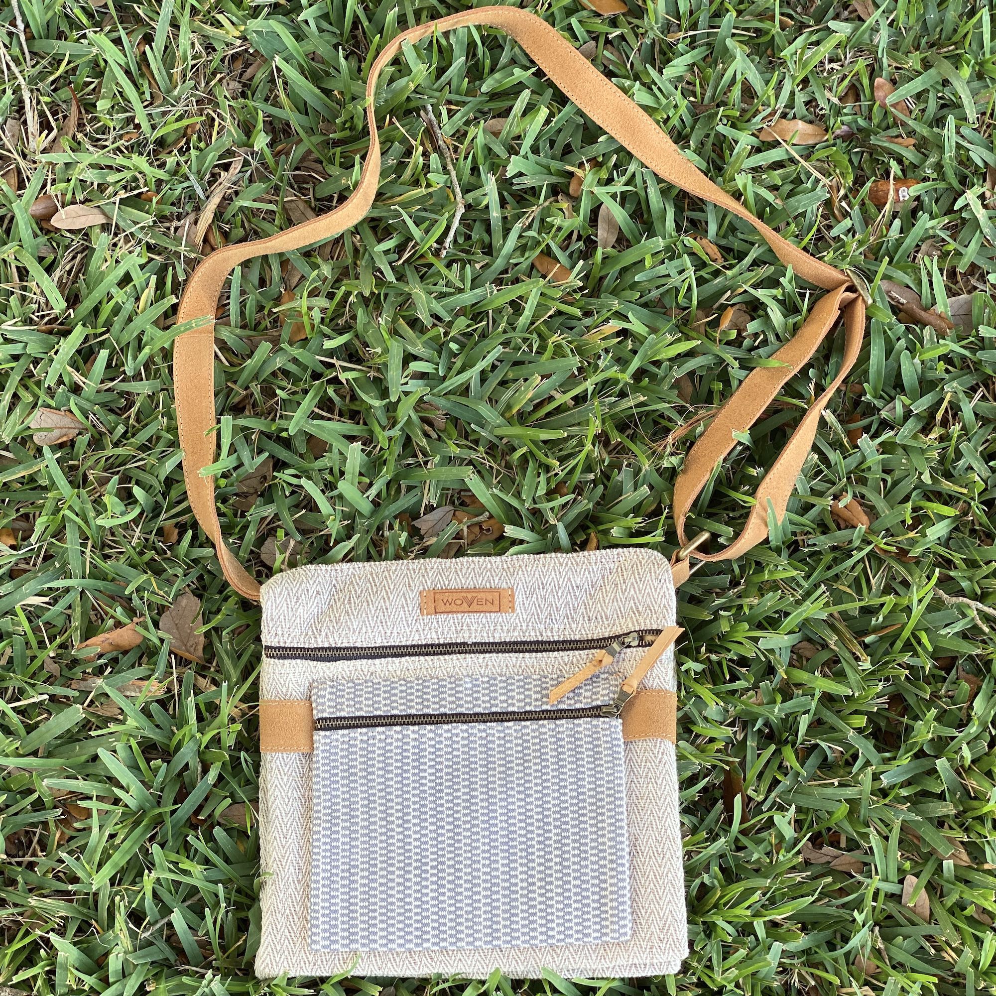 Woven Short Stripe Double Sided Bag