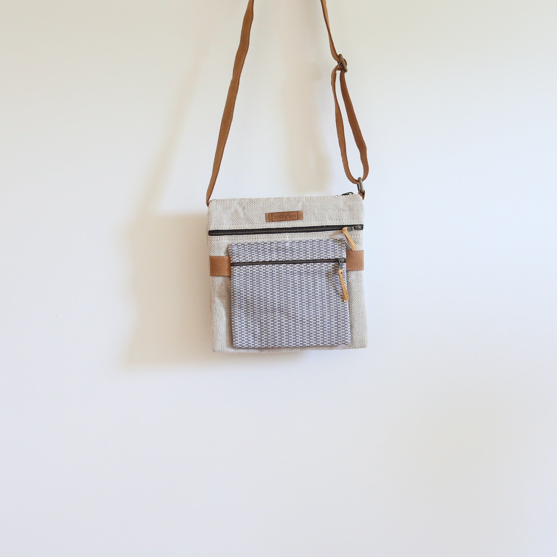 Woven Short Stripe Double Sided Bag