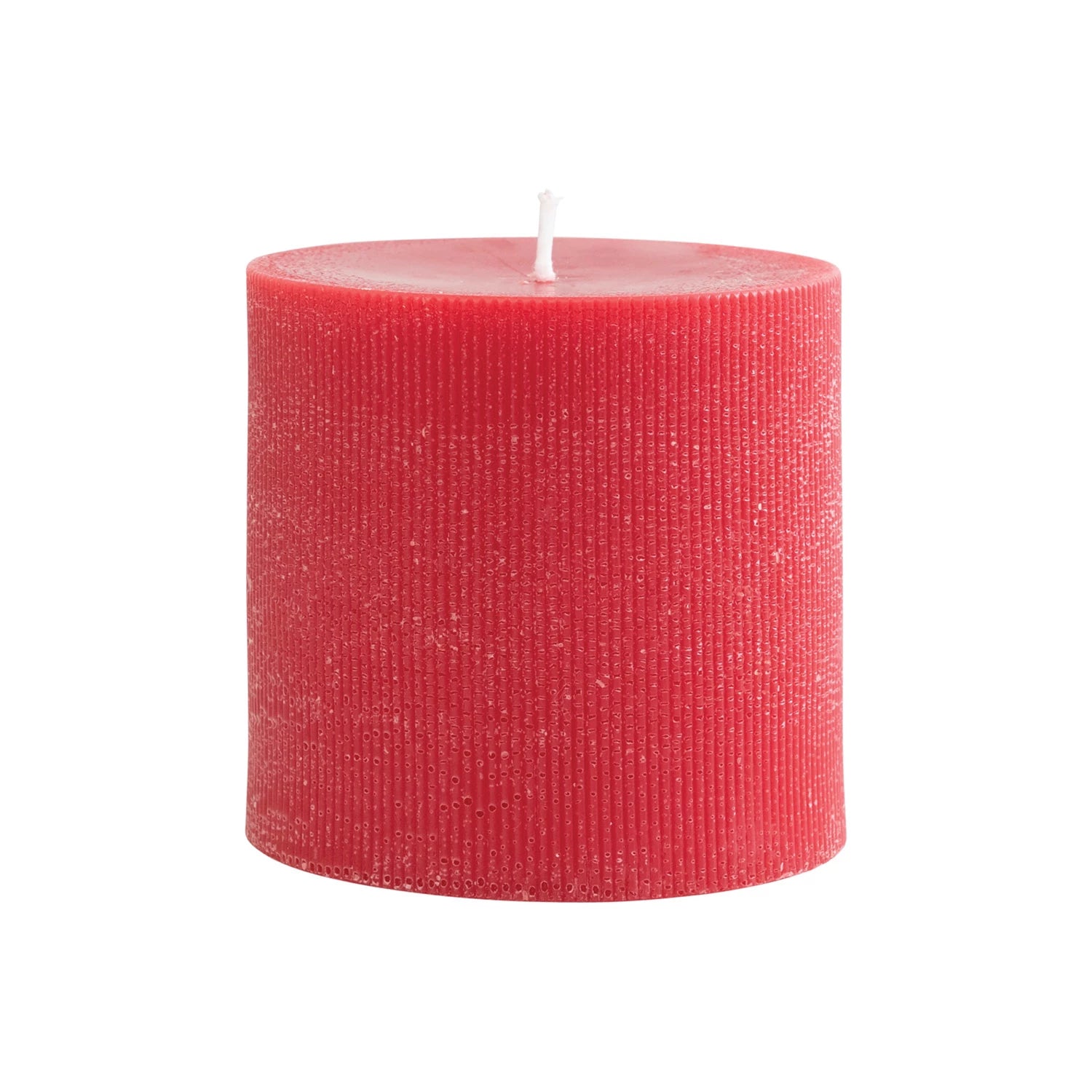 Unscented Pleated Pillar Candle, Powder Finish