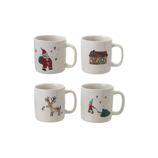 16 oz. Stoneware Mug with Wax Relief Image, 4 Styles ©