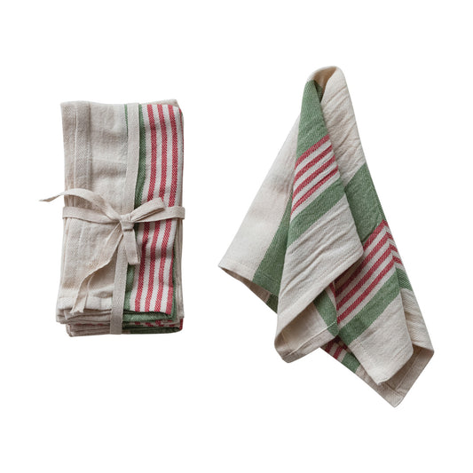 Woven Cotton Flour Sack Tea Towel with Stripes